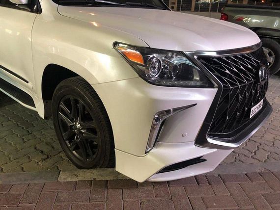 Передний бампер для 2008-2015 в рестайлинг стиле Белый для Lexus LX570 / 450d | Зображення 4