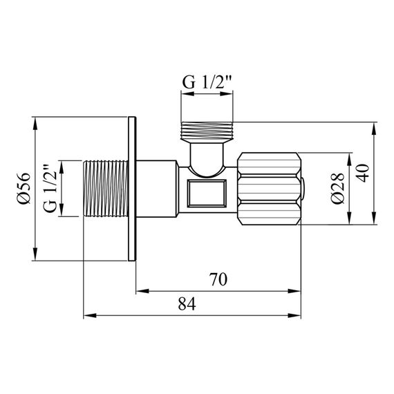 Кран приладовий Kroner KRP Eckventil C401 1/2"х1/2" ЗЗ (CV027383) | Зображення 2