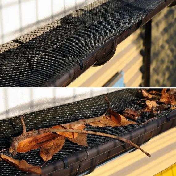 Сетка защитная для водостока от листьев 6 м х 18 см 15 крючков VOREL-69851 | Зображення 4