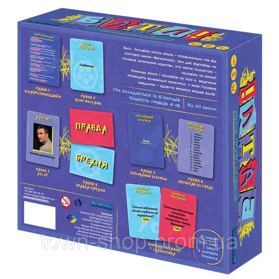 Настольная игра для компании "Батл! Мужчины против женщин" 0096-VCHR Укр | Зображення 1