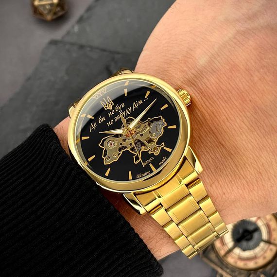 Класичний чоловічий годинник Awarder 022 Gold-Black Automatics Metall Не Забуду Дім | Зображення 4