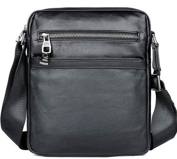 Чоловіча сумка з натуральної шкіри Tiding Bag чорна | Зображення 1