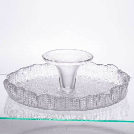 Тортівниця скляна на ніжці прозора Yiwu 64486-54 | Зображення 2