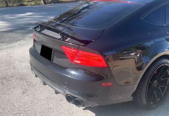 Диффузор заднего бампера V2 (для S-Line, 2010-2014, Карбон) для Ауди A7 | Зображення 4