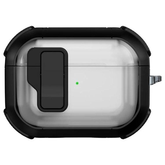 Футляр протиударний Locking Button для навушників AirPods Pro 2 / Pro (Apple Green) Black