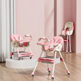 Дитячий стільчик-шезлонг для годування з регульованою спинкою та столиком 2в1 VEN-F005