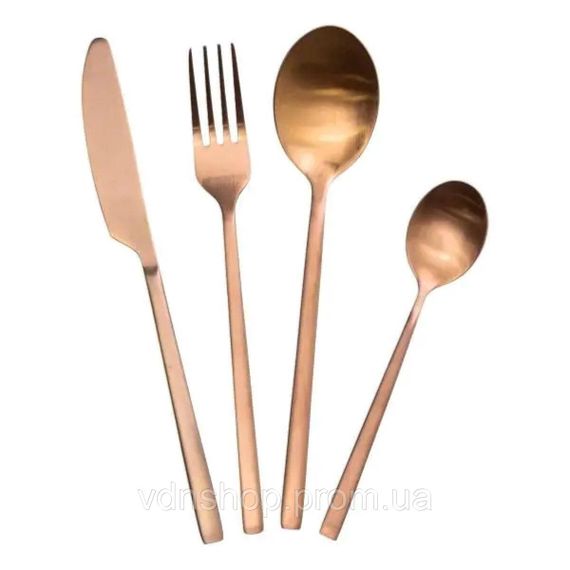 Набор столовых приборов на 6 персон 24 предмета столовый набор приборов Бронзовый HP-20-26