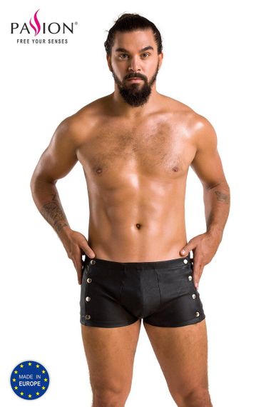 Чоловічі шкіряні боксери із заклепками Passion 048 SHORT DAVID L/XL Black Sex Aura | Зображення 4