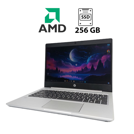 Ультрабук HP 445 G6 / 14" (1920x1080) TN / AMD Ryzen 5 3500U (4 (8) ядра по 2.1 - 3.7 GHz) / 16 GB DDR4 / 256 GB SSD / AMD Radeon Vega 8 Graphics / WebCam / Win 11 Pro б/у | Зображення 1