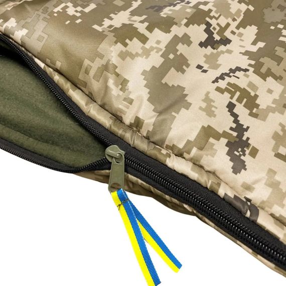 Спальний мішок зимовий з флісом (ковдра з капюшоном) Піксель розмір 220х100 см | Зображення 4