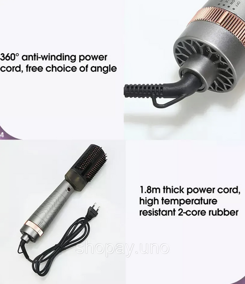 Расческа-фен Hair Steam Brush INFRARED+SPRAY HOTairCOMB 3в1 ∙ Утюжок и фен Hair Steam Brush для выпрямления волос | Зображення 1