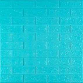 3D панель самоклеюча 700х770х3мм цегла Бірюза (002-3) SW-00000573