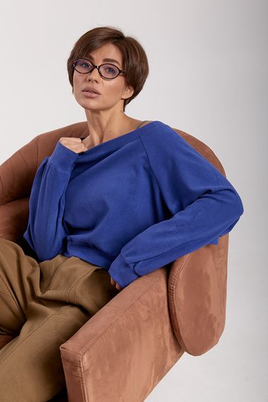 Вільна кофтинка у комлекті з майкою - синій цвет, ONE SIZE (є розміри)