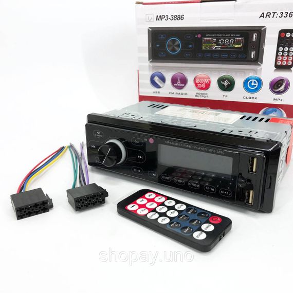 Автомобільна магнітола 1din штатна MP3 3886 ISO 1DIN, Бюджетна автомагнітола 1 din, Авто магнітола 1дин XB-24 | Зображення 7
