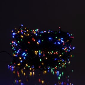 Новорічна гірлянда вулична 50 м 500 LED з сонячною батареєю чорний провід Мультиколір SB500L50MBML