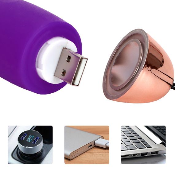 Виброяйцо вагинальное "USB EGG", цвет фиолетовый, 10 режимов вибрации sexstyle | Зображення 5