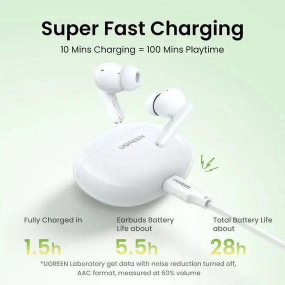 Навушники TWS UGREEN HiTune T3C Earbuds (WS207) Білі | Зображення 1