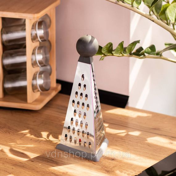 Конусна ручна терка з нержавіючої сталі з ручкою 11×11×23 (см) HP-8-8 | Зображення 4