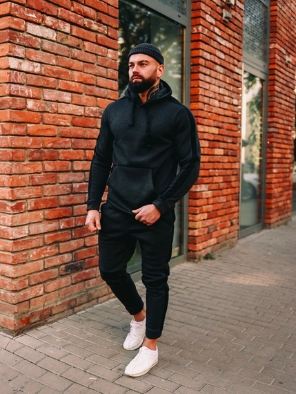 Костюм Лампас Зима антрацит-черный S | Зображення 1