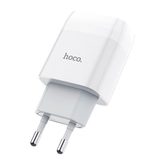 Набір СЗУ 110-240V HOCO C73A+ кабель Lighting, 2xUSB, 2.4A, кабель 1м, White | Зображення 4