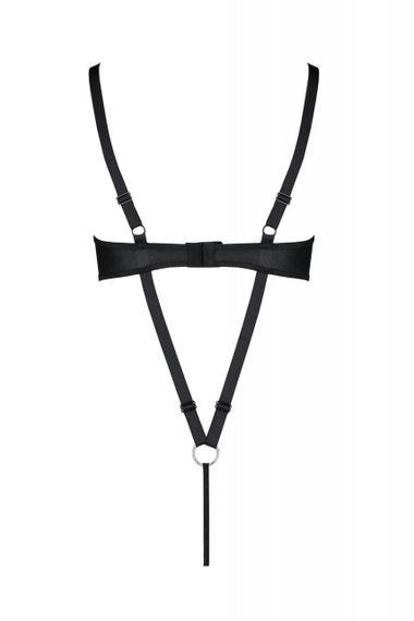 Боді з екошкіри Passion CELINE BODY 4XL/5XL black, з доступом, відкритий Sex Aura | Зображення 3