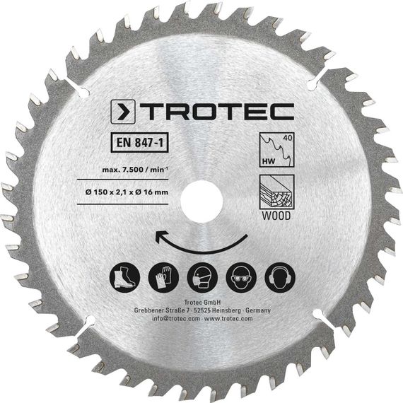 Диск пиляльний Trotec 150х16х2,1 HW40 Wood (3 шт) (6215001321) | Зображення 2
