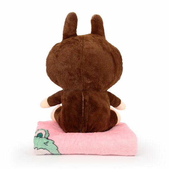 М'яка іграшка-плед, подушка 3 в 1 Лабубу 50 см Коричневий ТМ COLORFUL HOME LAB2BR | Зображення 2