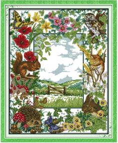 Набор для вышивания по нанесённой на канву схеме "Animal House". AIDA 14CT printed 43*52 см