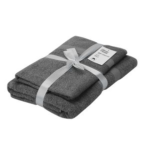Набір рушників ARDESTO махрових Splendid 50х90см, 70х140см, 2шт, 100% бавовна, сірий темний (ART2359DG)