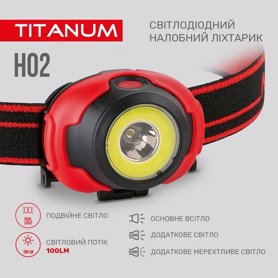 Налобний світлодіодний ліхтарик TITANUM TLF-H02 100Lm 6500K | Зображення 6