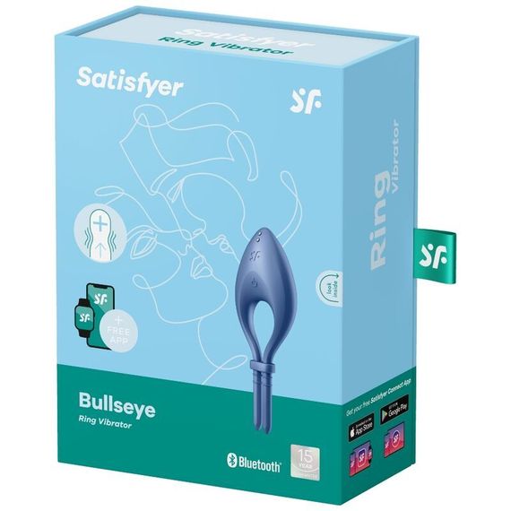 Эрекционное смарт-виброкольцо лассо с регулировкой размера Satisfyer Bullseye Blue | Зображення 2