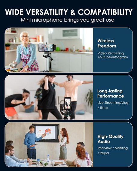 Петличний мікрофон, бездротовий, hoyiours для iPhone, iPad, Plug-Play мікрофон петлочки для iPhone, | Зображення 1