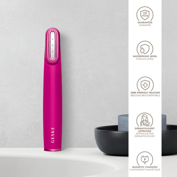 Пристрій для зміцнення і тонізації шкіри обличчя з поворотною головкою GESKE Skin Firming Wand 7в1 magenta | Зображення 2