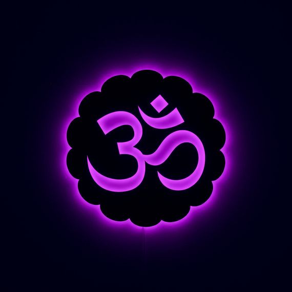 Панно декоративне картина на стіну Знак Ом круглий підсвітка 16 кольорів пульт 400х400 acr-p000249 | Зображення 1