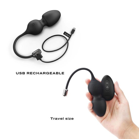 Вагінальні кульки Dorcel LOVE BALLS BLACK, вібрації та рухи внутрішньої кульки, пульт ДК Sex Aura | Зображення 3