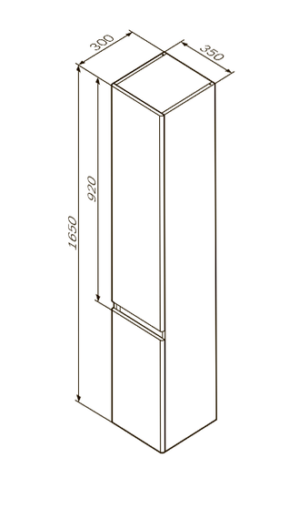 Пенал підвісний AM.PM X - Joy 35 см правосторонній (M85CHR0356WG38) | Зображення 1