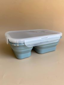 Ланч бокс дитячий силіконовий складний Синій