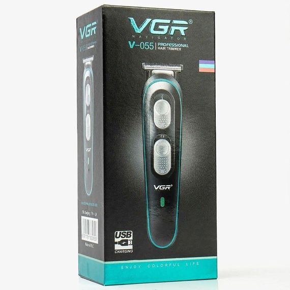 Акумуляторна машинка для стрижки волосся 5 Вт, з насадками, VGR V-055 / Професійний тример для бороди та вусів | Зображення 9