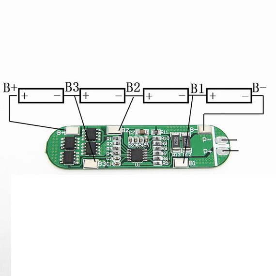 BMS 4S Контроллер заряда разряда (плата защиты) 6А-12A Li-Ion 18650 HX-4S-A10 | Зображення 2