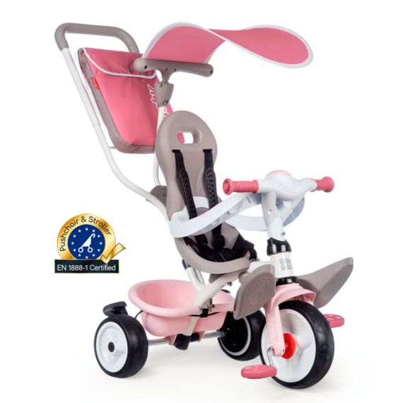 Велосипед детский металлический pink с козырьком багажником и сумкой
