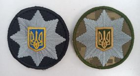 Кокарда полиция (2шт - черная+пиксель)