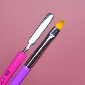 Кисть-язычок №6 для полигеля со шпателем (без колпачков)