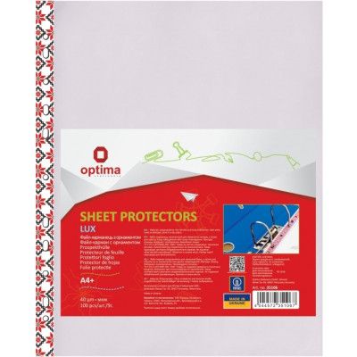 Файл Optima А4+ 40 мкм глянцевых с цветным орнаментом, 100 штук (O35106)