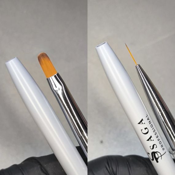 Двосторонній пензлик гель+лайнер SAGA  №9 з ковпачками