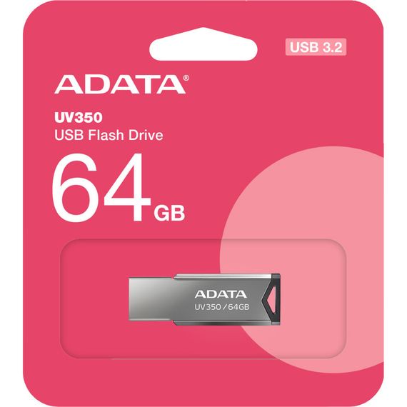 USB флеш накопичувач ADATA 64GB UV350 Metallic USB 3.2 (AUV350-64G-RBK) | Зображення 4
