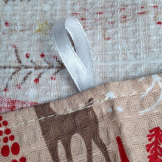 Кухонний рушник SoundSleep Santa різдвяний вафельний 30х50 см бежевий (2800004667180) | Зображення 5