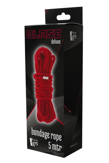 Мотузка для бондажа BLAZE DELUXE BONDAGE ROPE 5M RED, Червоний | Зображення 2