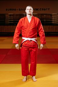 Червоне кімоно для хлопців/чоловіків, джиу-джитсу, TM BUDOGI, зріст 160 см, щільність 450 гр/м.кв.
