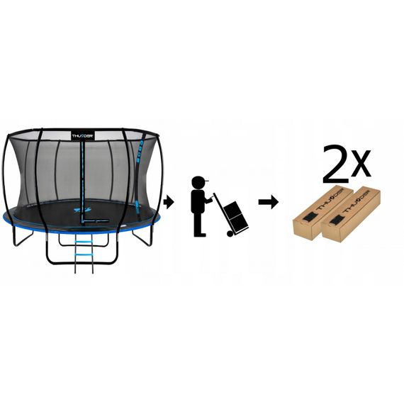 Батут із внутрішньою сіткою THUNDER Inside Ultra 12FT 374 см Black/Blue | Зображення 1