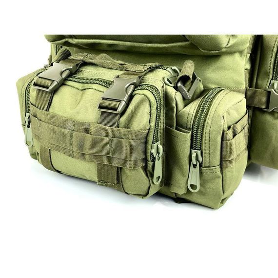 Сумка - підсумок тактична поясна Tactical військова, сумка нагрудна з ременем на плече 5 літрів кордура хакі QO-74 | Зображення 3
